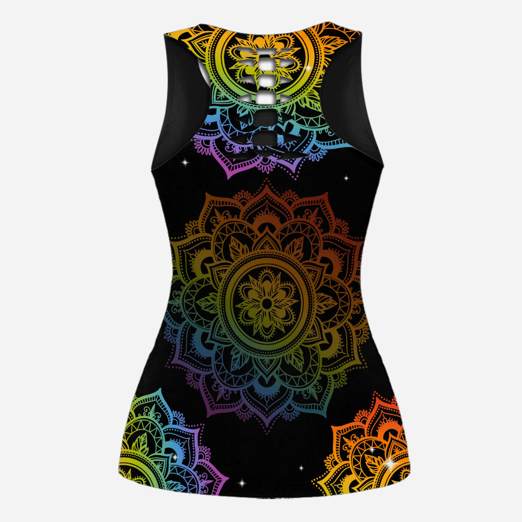 By Being Yourself - Personalized Yoga Hollow Tank Top and Leggings