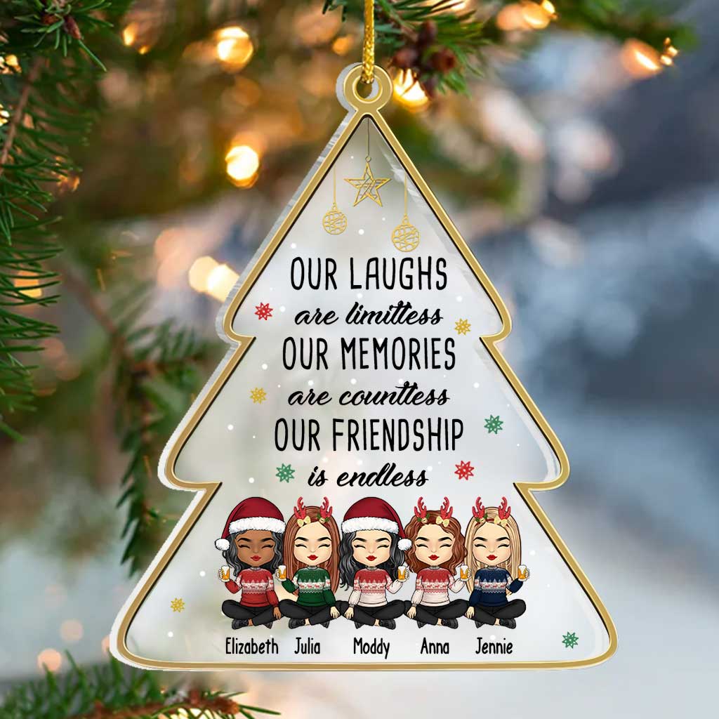 Our Laughs Are Limited Our Memories Are Countless - Personalized Bestie Transparent Ornament