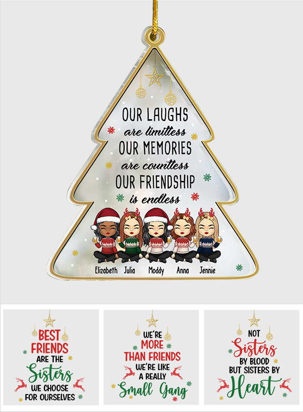 Our Laughs Are Limited Our Memories Are Countless - Personalized Bestie Transparent Ornament