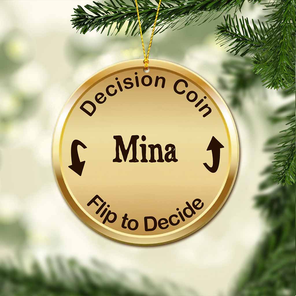 Decision Coin Round Ornament - Personalized Christmas Couple Ornament (Printed On Both Sides)