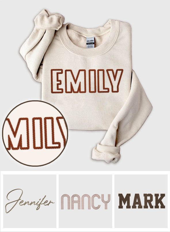 Custom Name - Personalized Bestie Embroidered Sweater