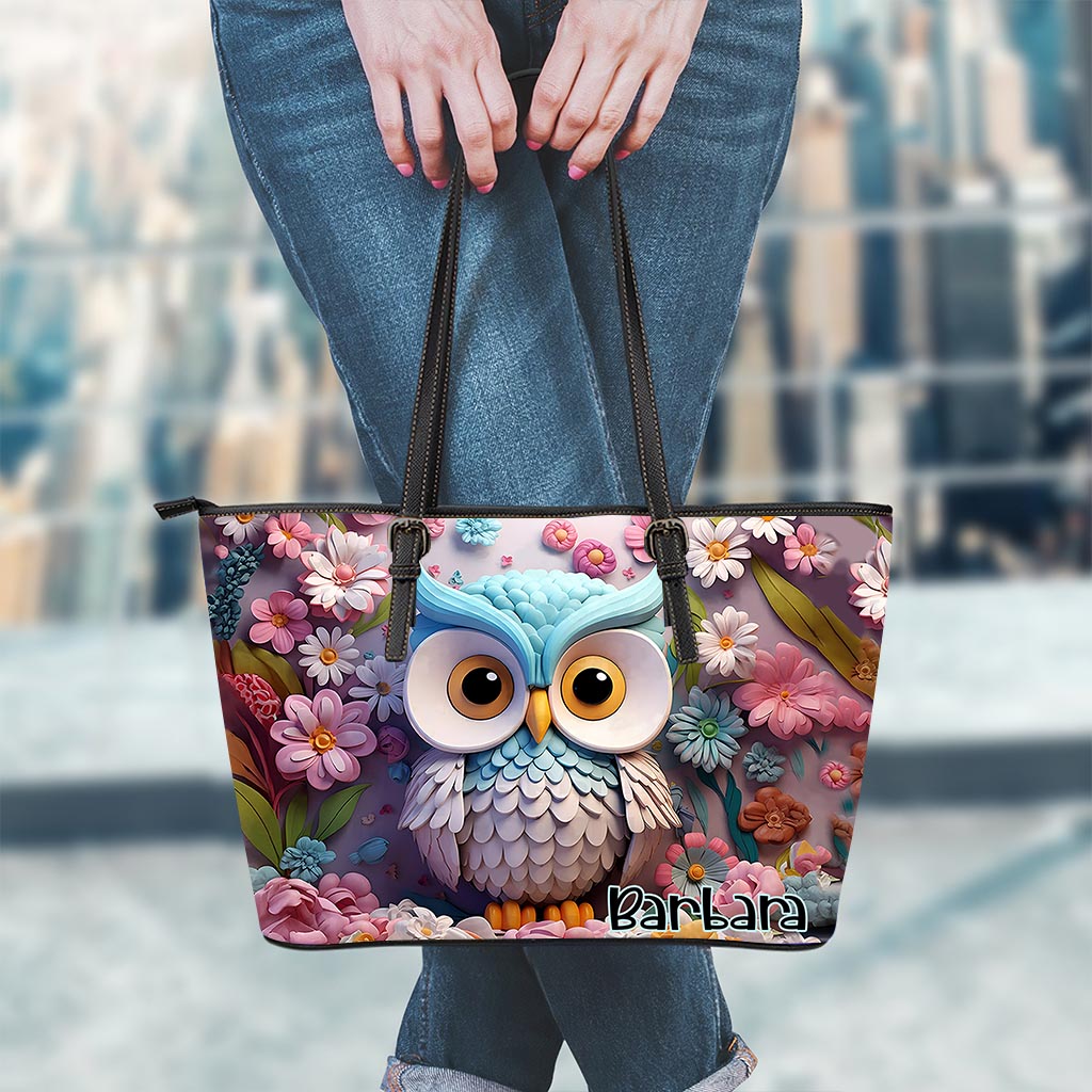 Cool Owl - Personalized Owl Leather Bag