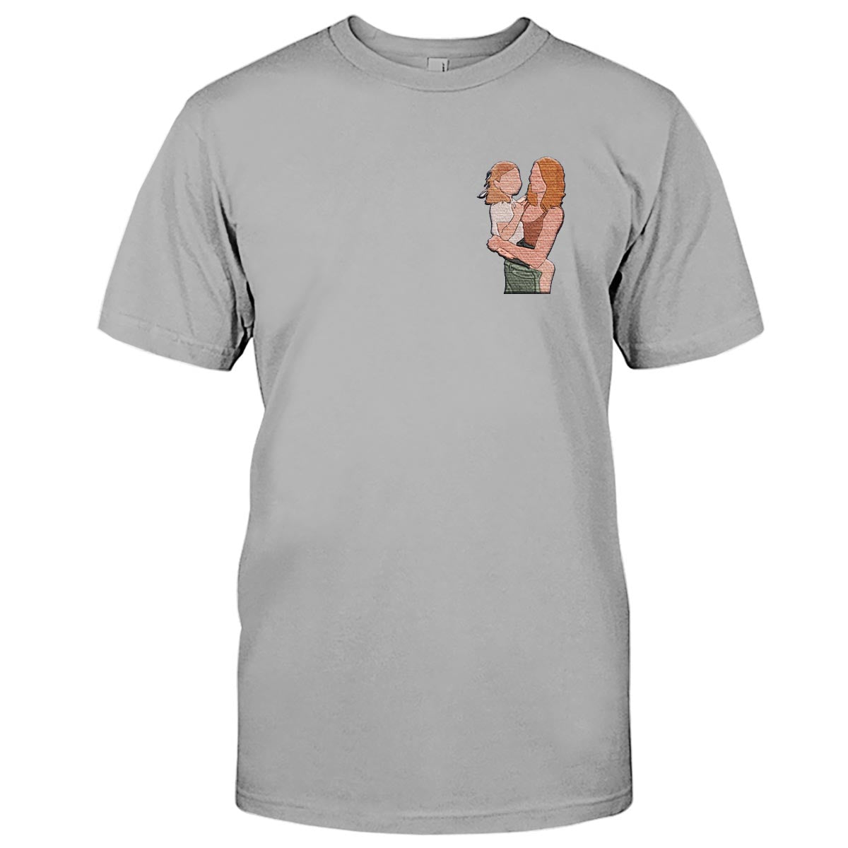 Custom 2D Photo - Personalized Aunt Embroidered T-shirt