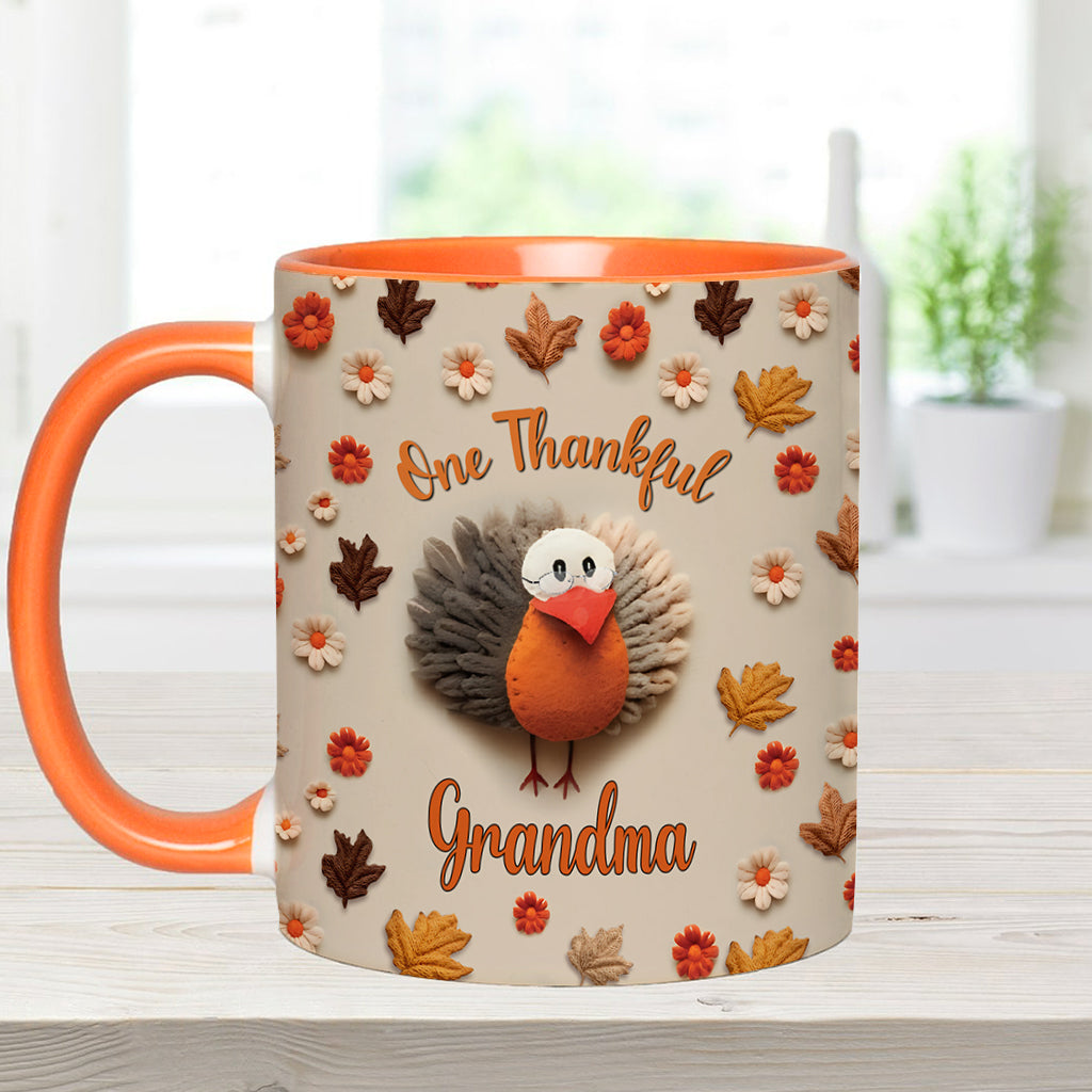 One Thankful Grandma - Gift for grandma, mom - Personalized Accent Mug