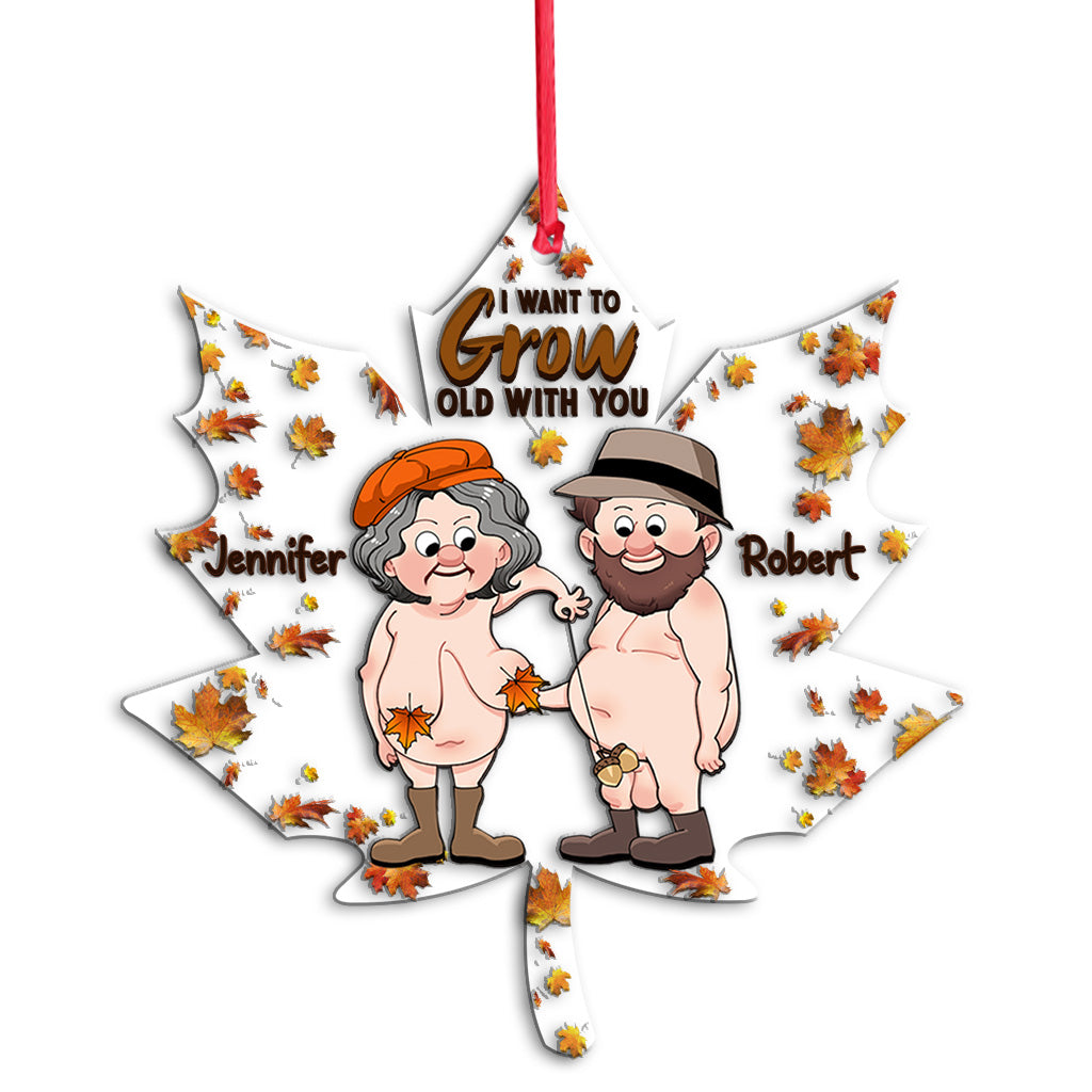 I Want To Grow Old With You - Personalized Couple Transparent Ornament