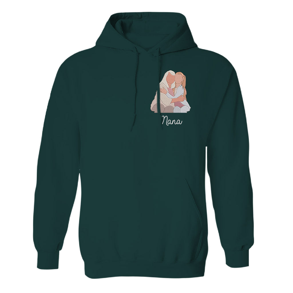 Custom 2D Photo - Personalized Grandma Embroidered Hoodie