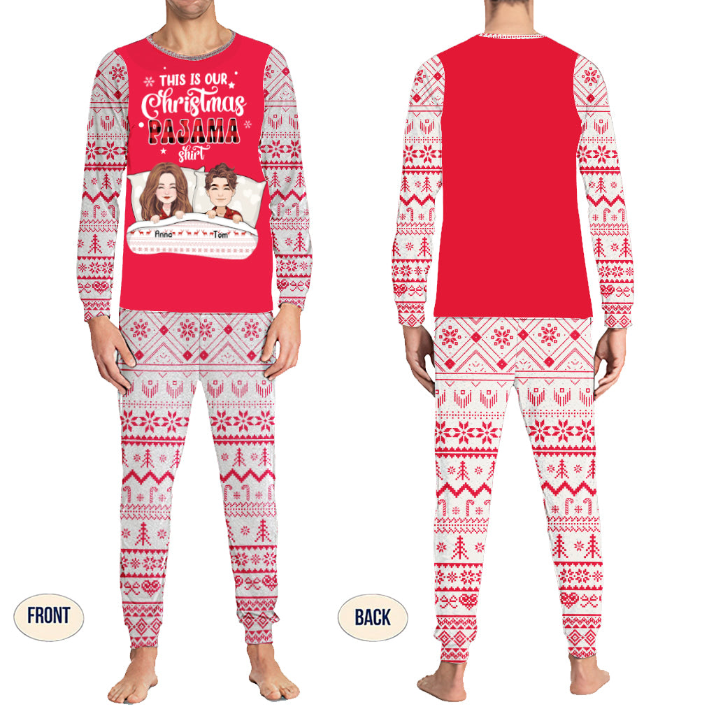 This Is Our Christmas Pajama Shirt - Personalized Couple Pajamas Set