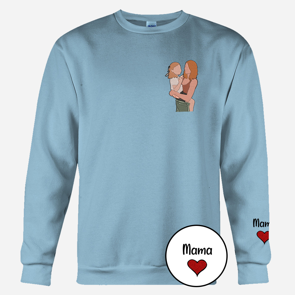 Custom 2D Photo - Personalized grandson Embroidered Sweater