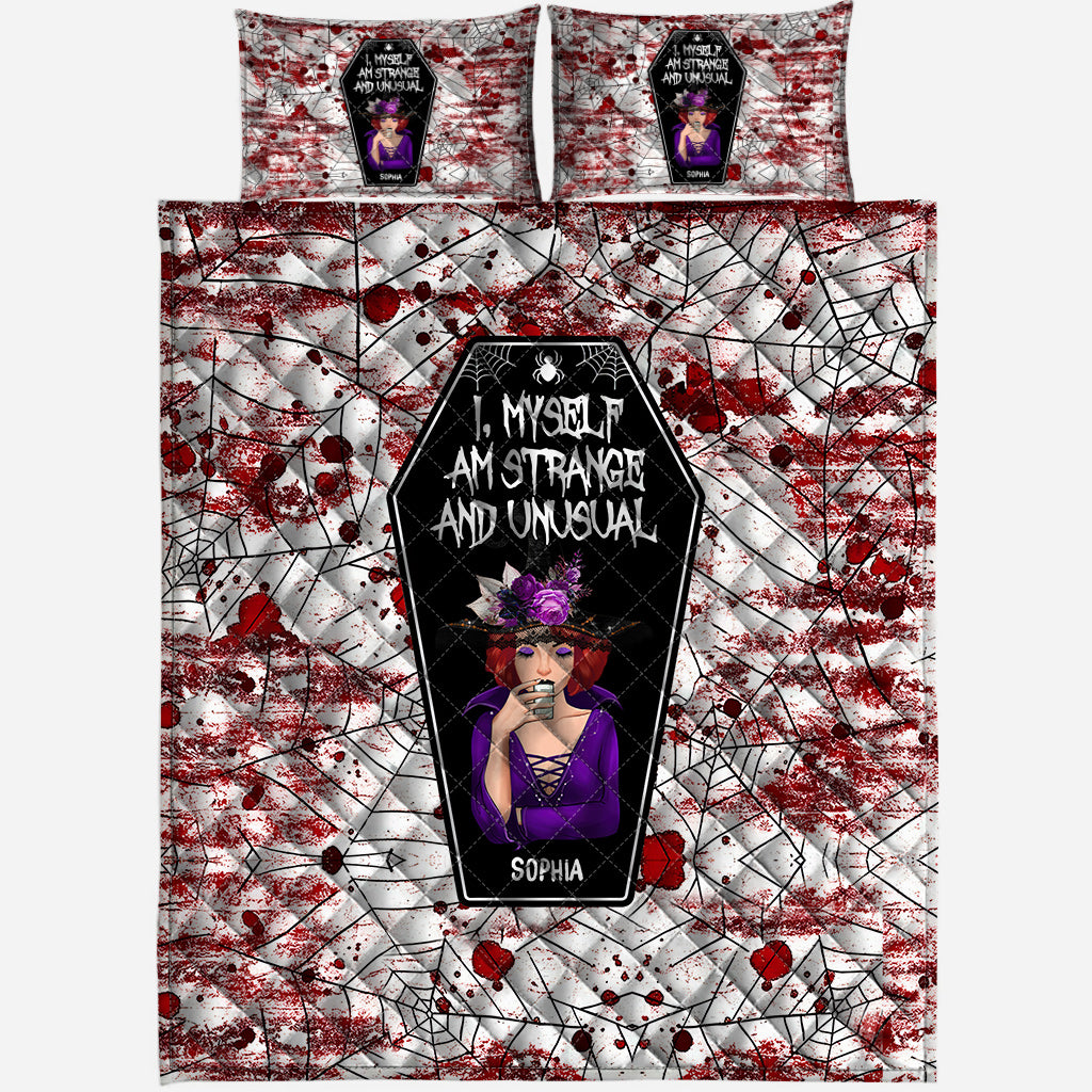 I Myself Am Strange and Unusual - Personalized Witch Quilt Set