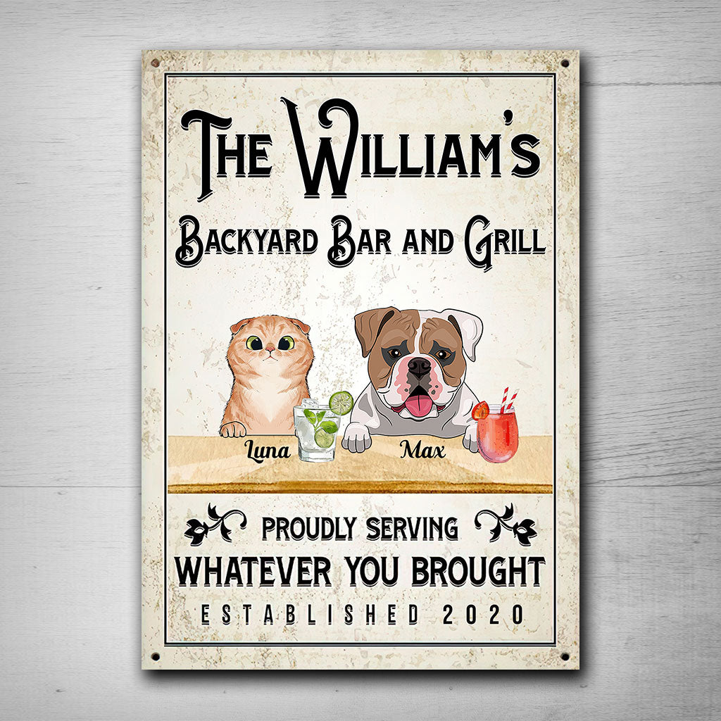 Welcome To Our Backyard - Personalized Backyard Rectangle Metal Sign