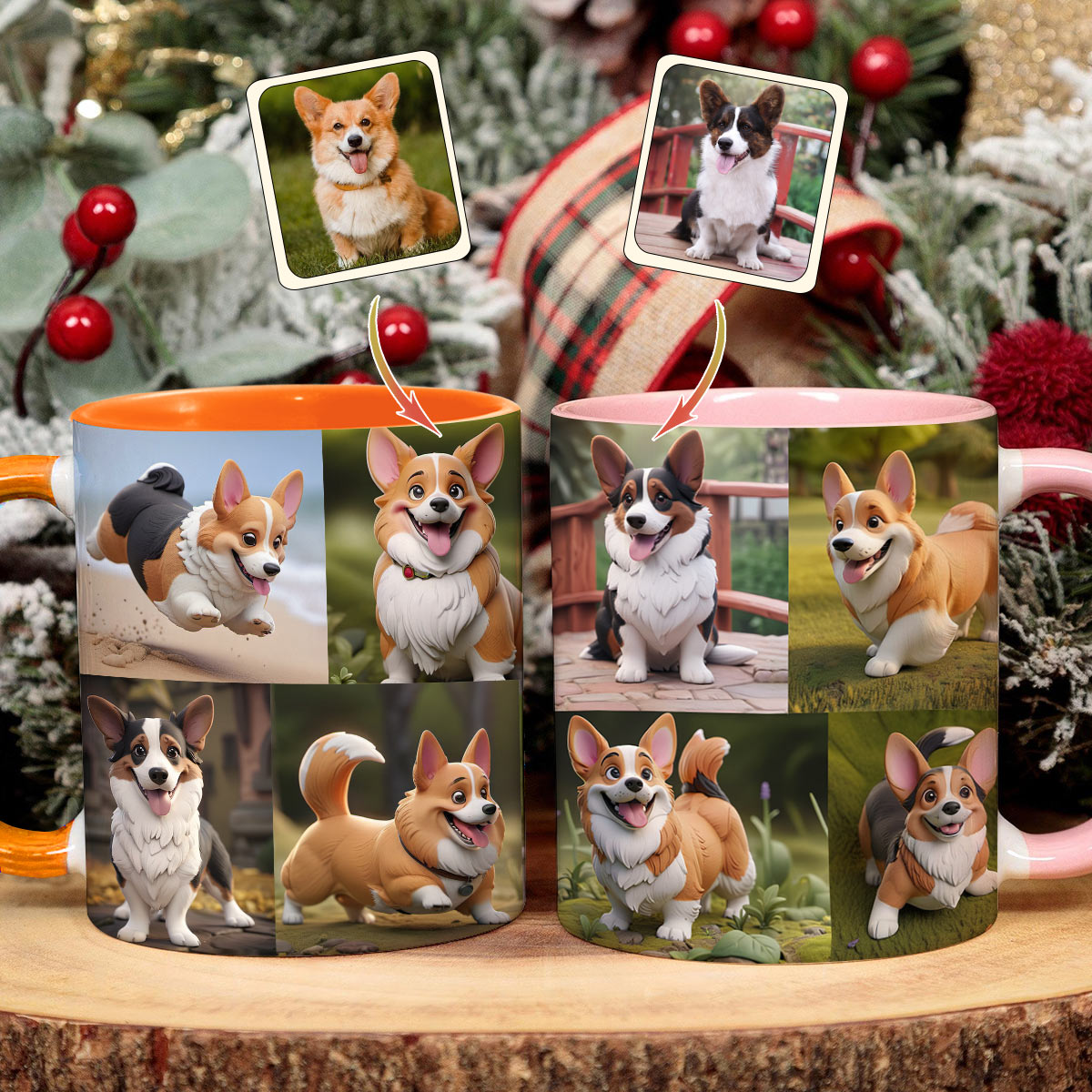 Discover Cartoonize Pet Photos Collage - Gift for dog lovers, cat lover - Personalized Accent Mug