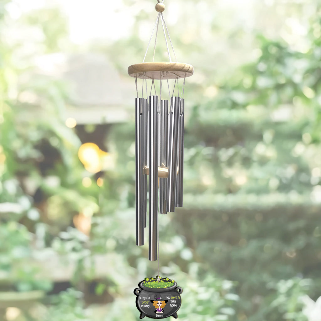 Check Ya Energy - Personalized Witch Wind Chime