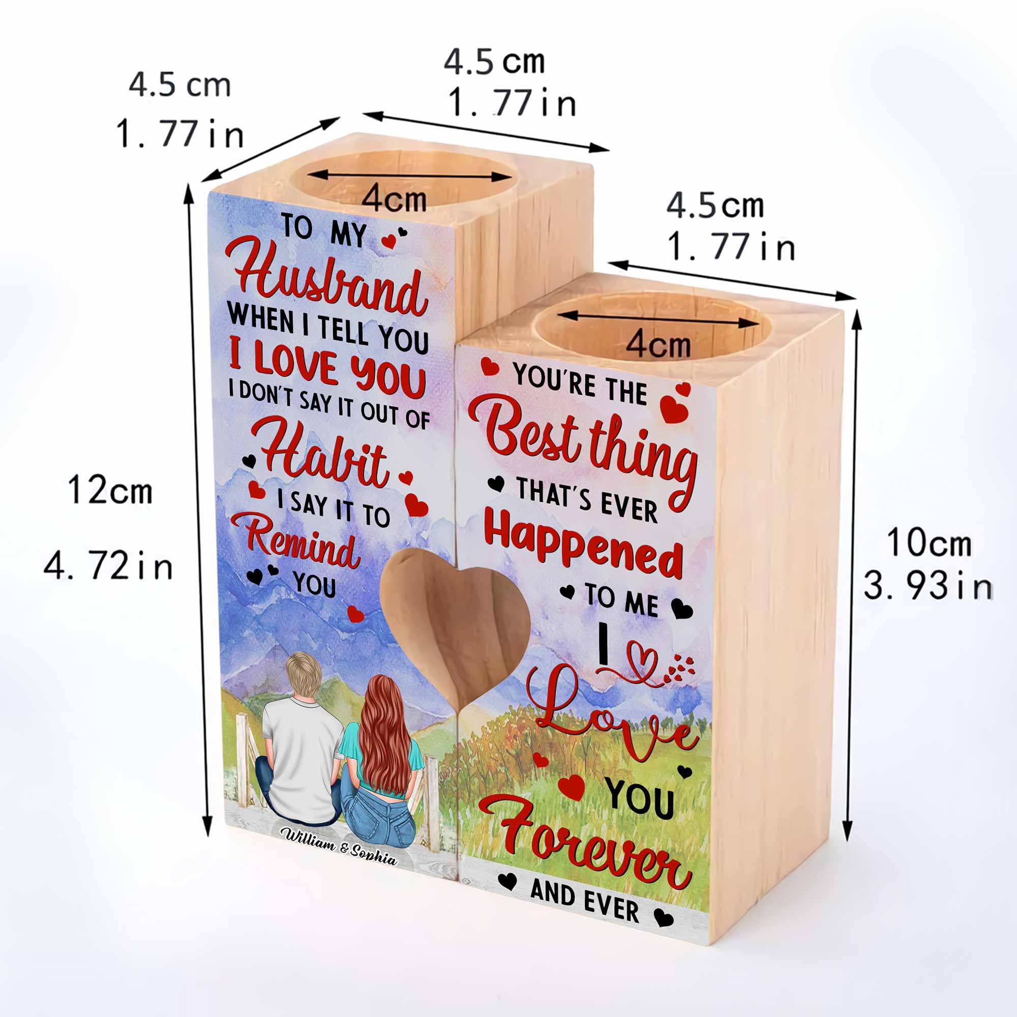 When I Tell You - Personalized Couple Candle Holder