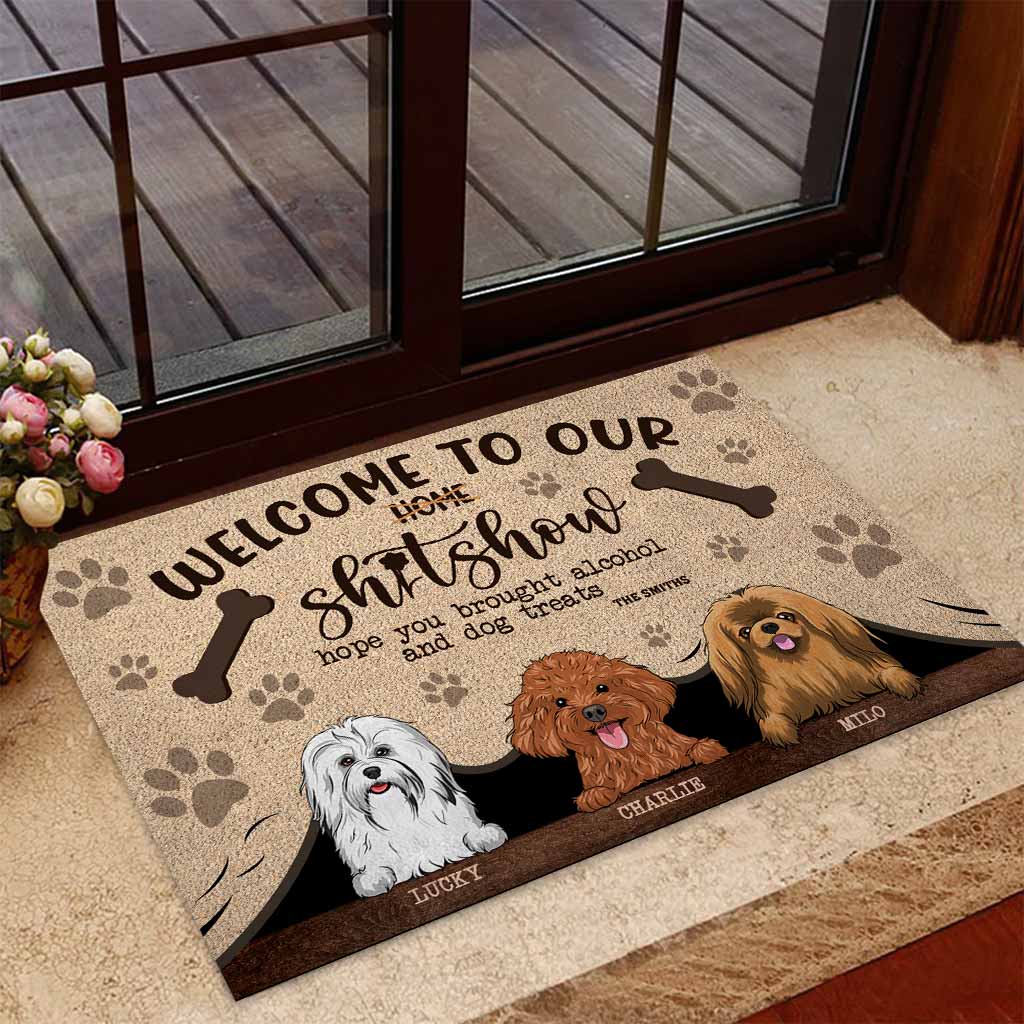 Welcome To Our Shitshow - Personalized Dog Doormat