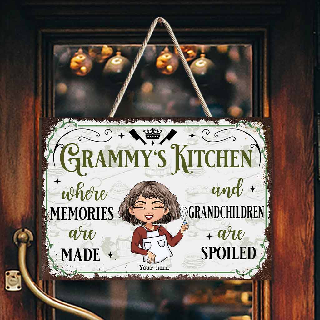 Grandma's Kitchen Where Memories Are Made - Personalized Wood Sign