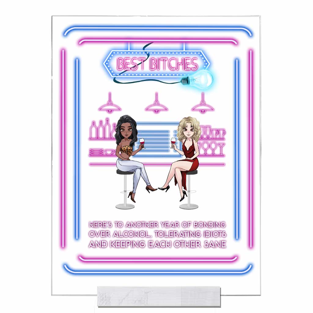 Drunk Bestie - Personalized Bestie Transparent Acrylic Plaque