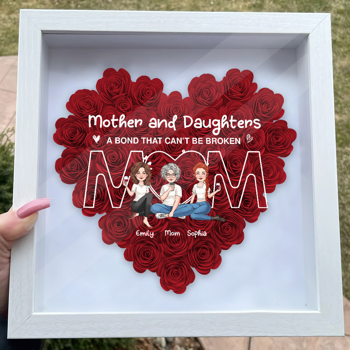 Discover A Bond That Can’t Be Broken - Personalized Mother Flower Frame Box