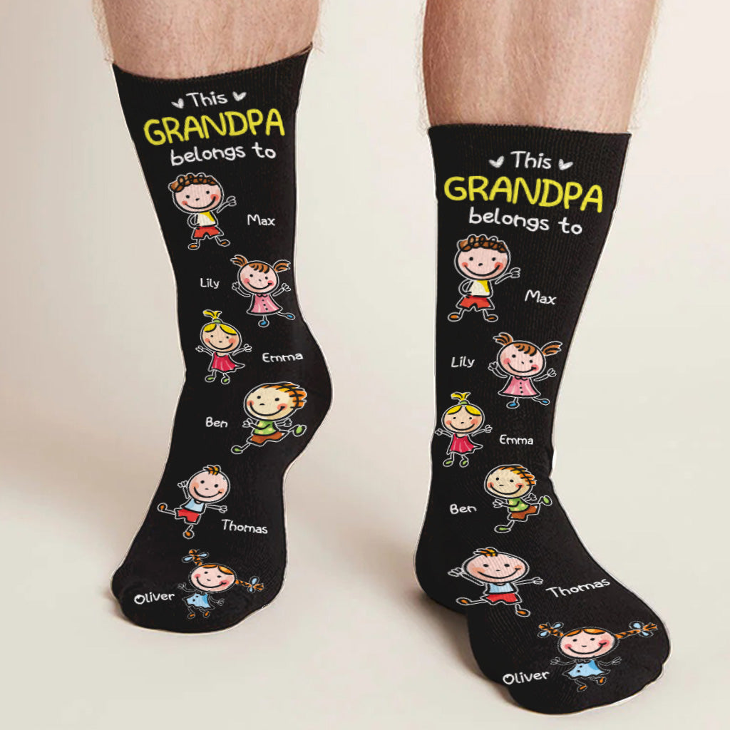 This Grandpa Belongs To - Personalized Grandpa Socks