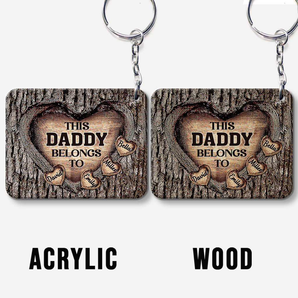 This Dad Belongs To - Gift for dad, grandma, grandpa, mom, uncle, aunt, brother, sister - Personalized Keychain