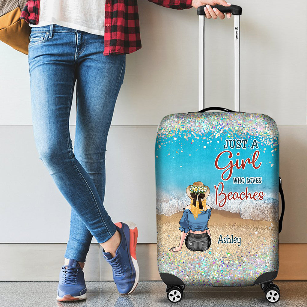 Just A Girl Who Loves Beaches - Personalized Sea Lover Luggage Cover