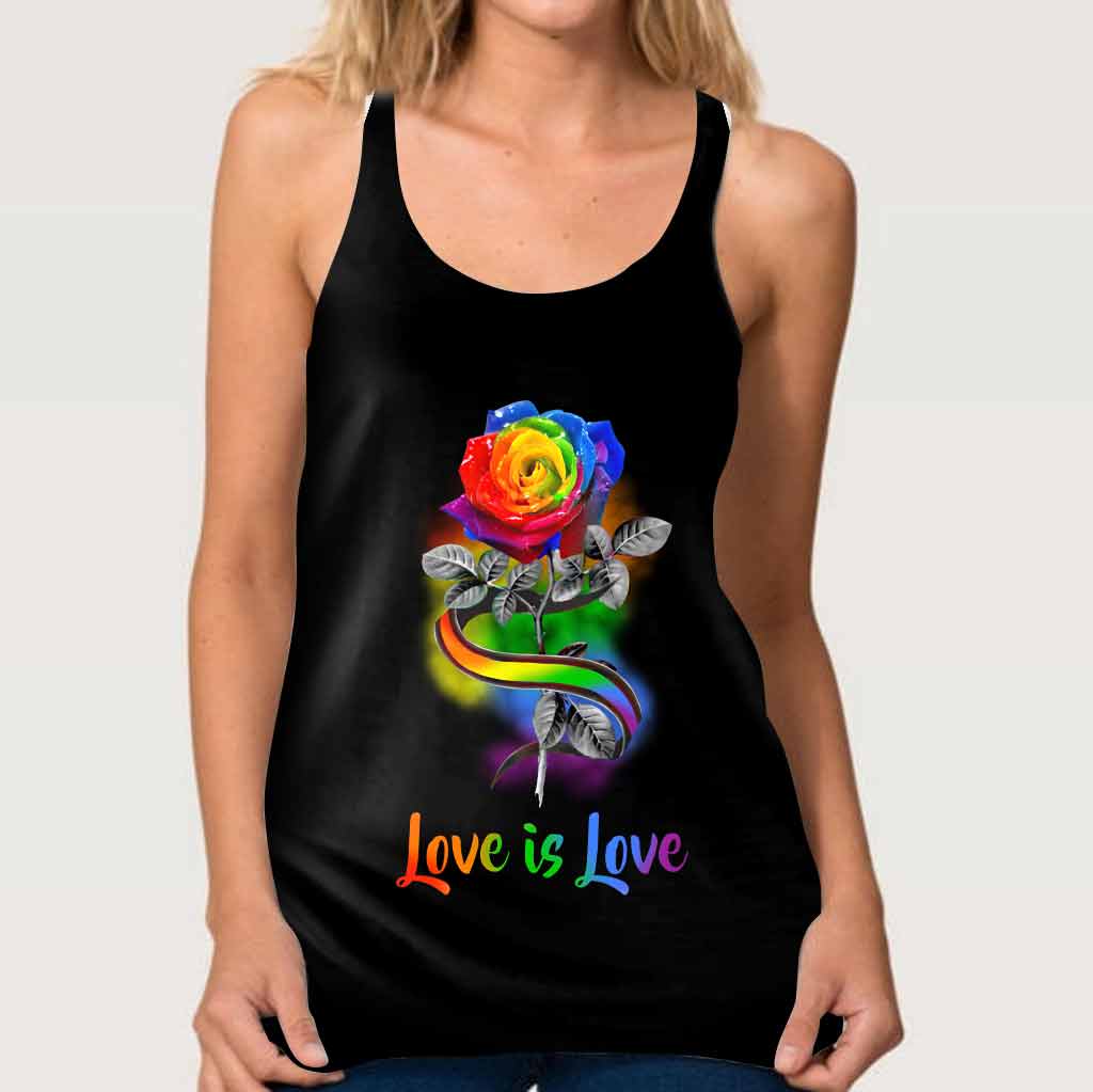 Love Is Love - LGBT Support Cross Tank Top