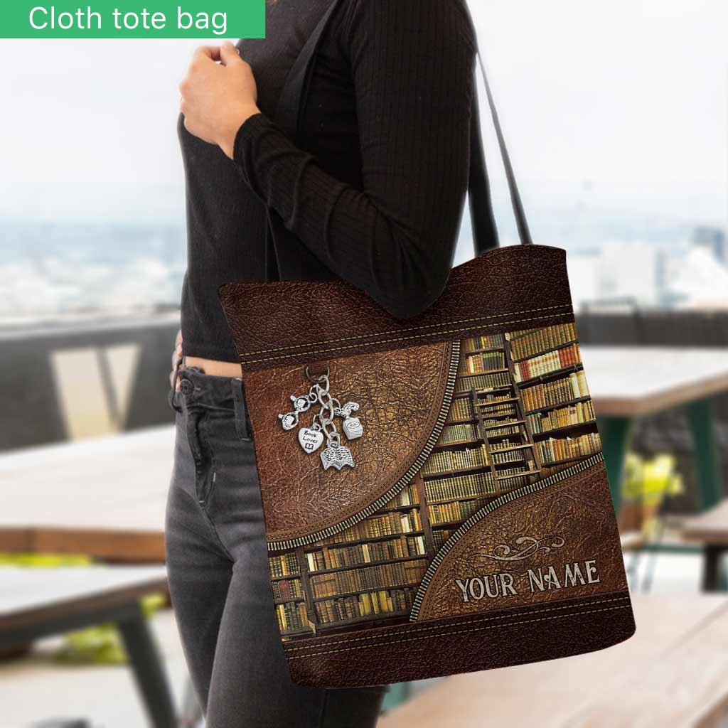 Fabric shopper bag with all-over logo