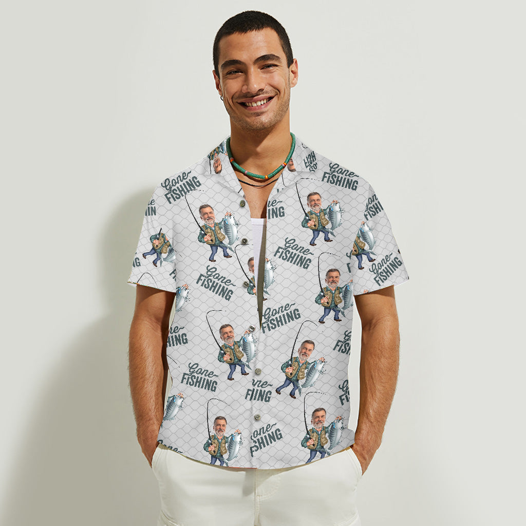 Discover Dad Gone Fishing Custom Personalized Fishing Hawaiian Shirt