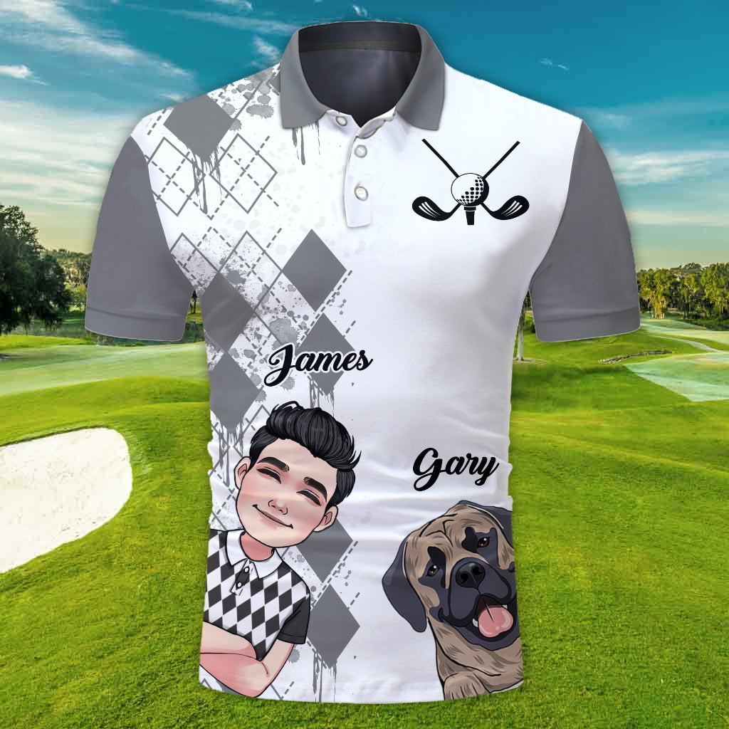 I Like Golf And Dogs And Maybe 3 People - Personalized Golf Polo Shirt