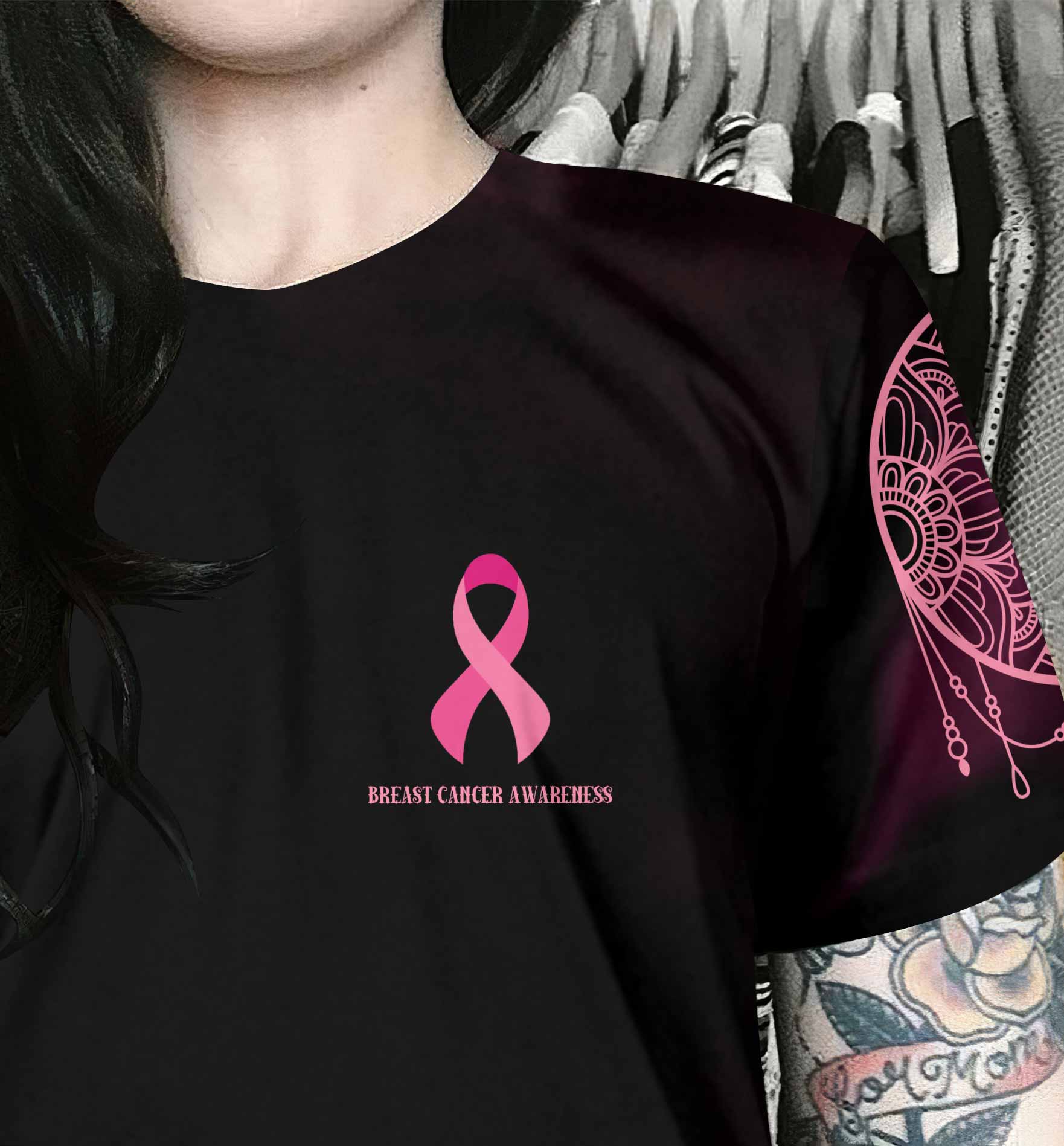 In October We Wear Pink - Breast Cancer Awareness All Over T-shirt