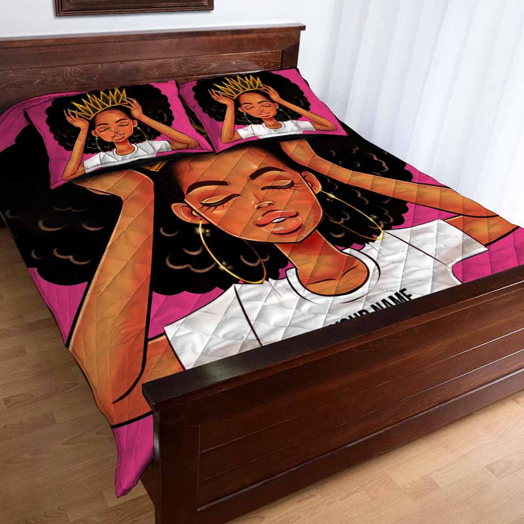 Black Queen - Personalized African American Quilt Set 1121