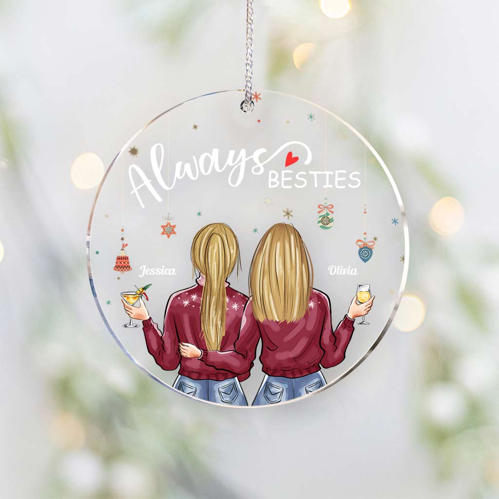 Always Besties - Personalized Bestie Transparent Ornament