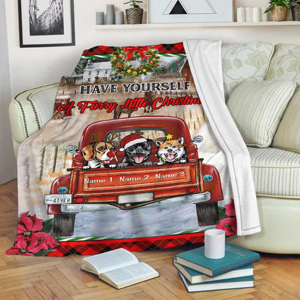 Have Yourself A Furry Little Christmas - Personalized Christmas Dog Blanket