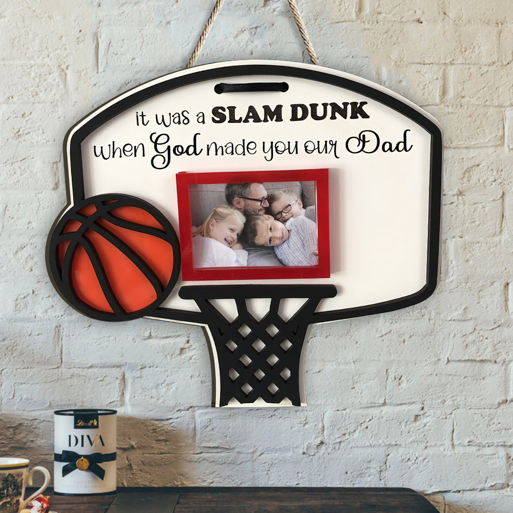 Basketball Dad - Personalized Basketball Custom Shaped Wood Sign