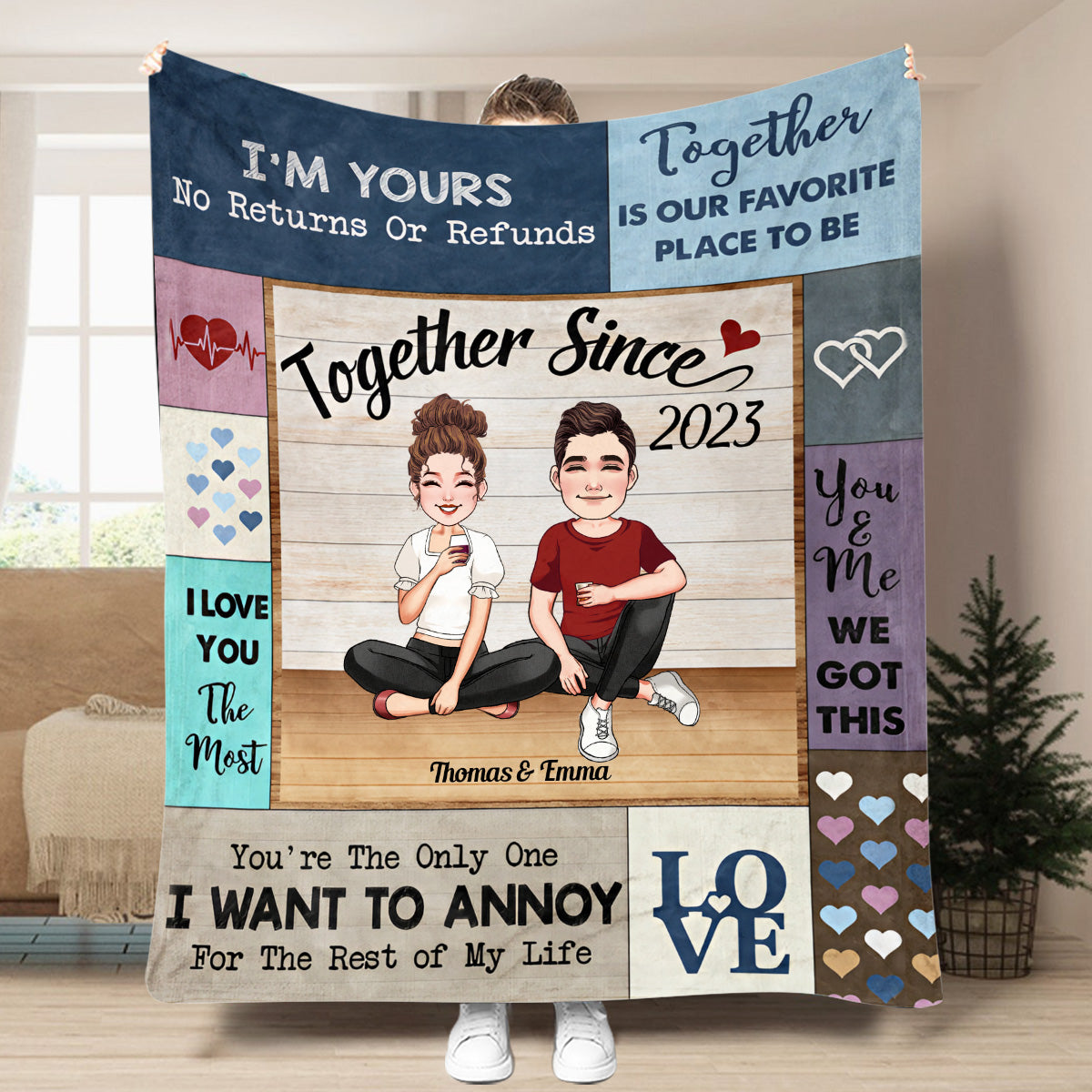 I Love You The Most - Personalized Couple Blanket