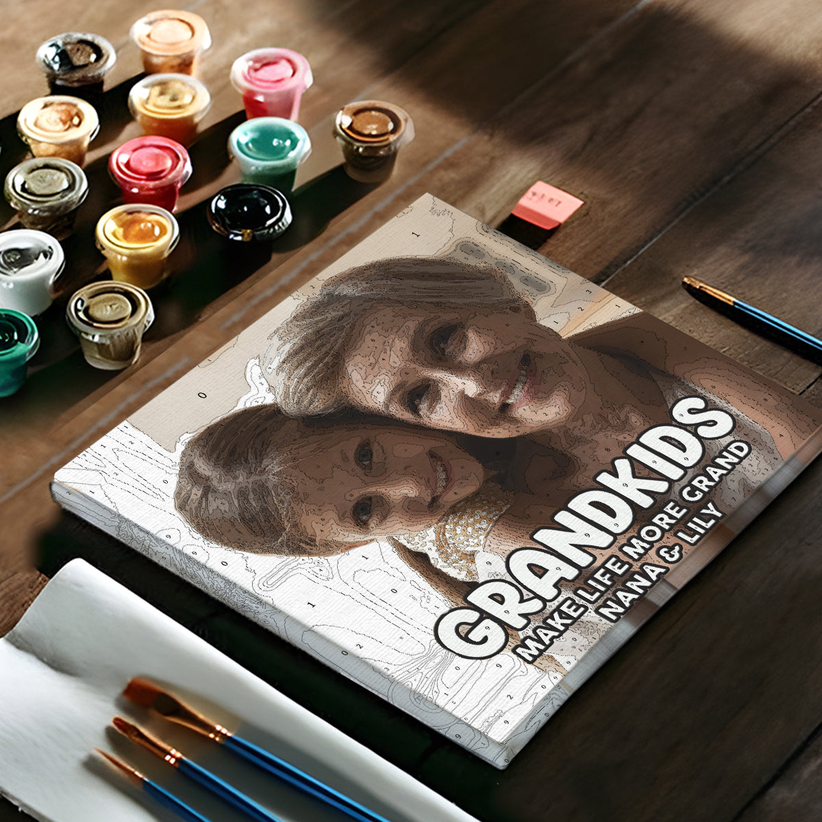 Grandkids Make Life More Grand - Personalized Grandma Paint By Numbers Kit