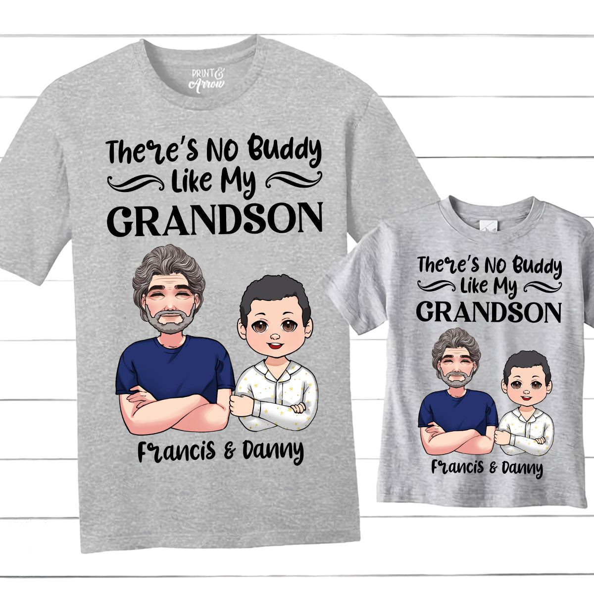 There Is No Buddy Like My Grandson/Granddaughter - Gift for grandpa - Personalized T-shirt And Hoodie