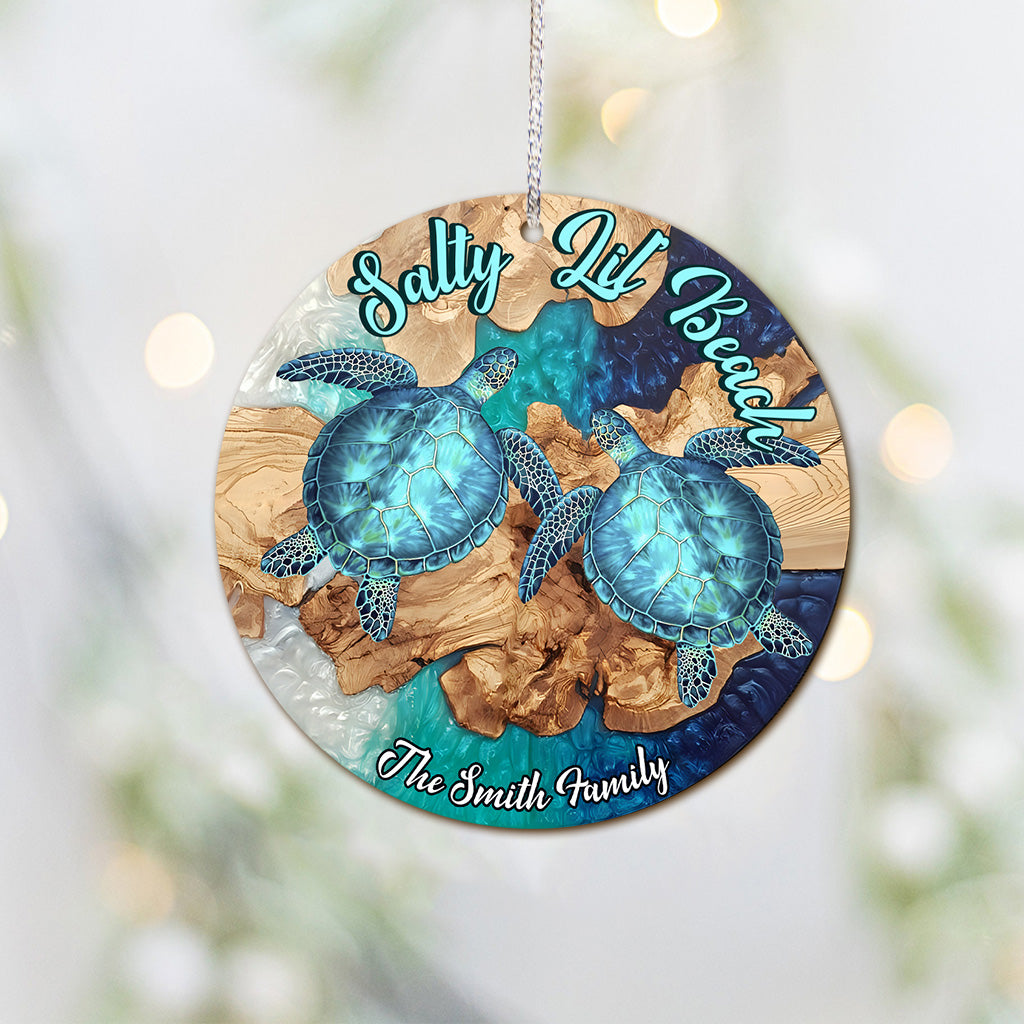 You And Me And The Sea - Personalized Turtle Ornament
