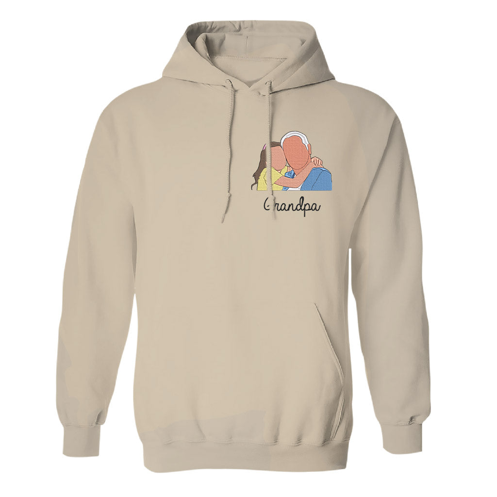 Custom 2D Photo - Personalized Grandpa Embroidered Hoodie