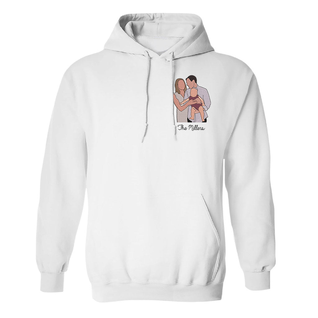 Custom 2D Photo - Personalized Family Embroidered Hoodie