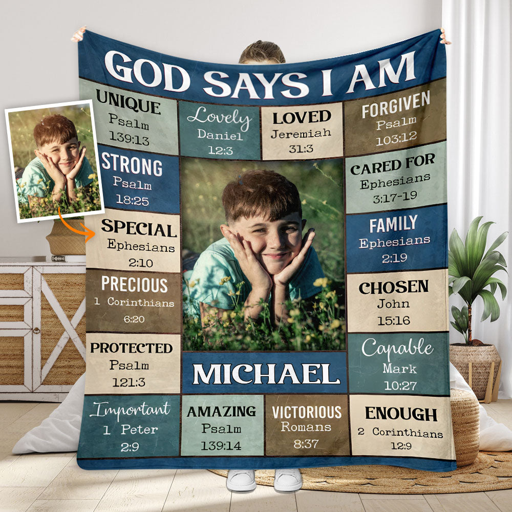God Say I Am - Personalized Christian Blanket