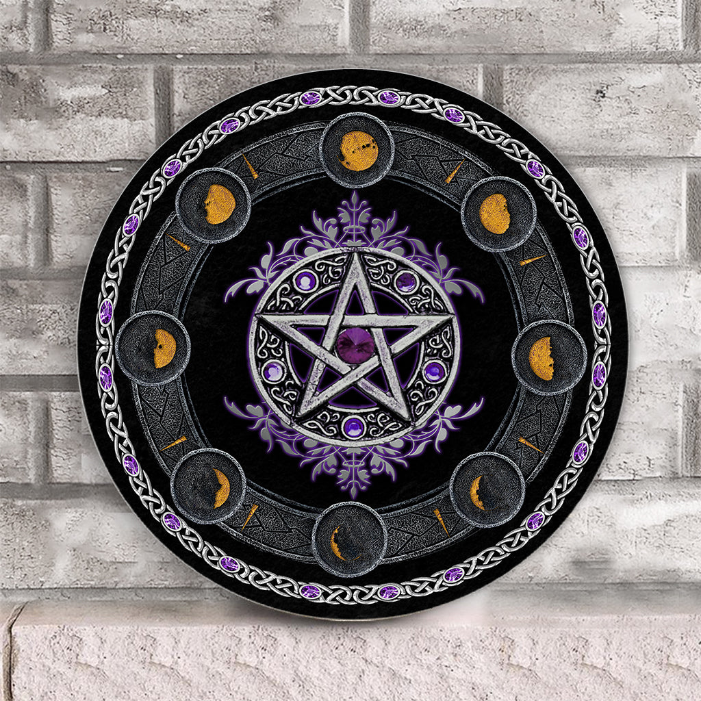 Witch Please Witch Wall Clock - Witch Round Wood Sign