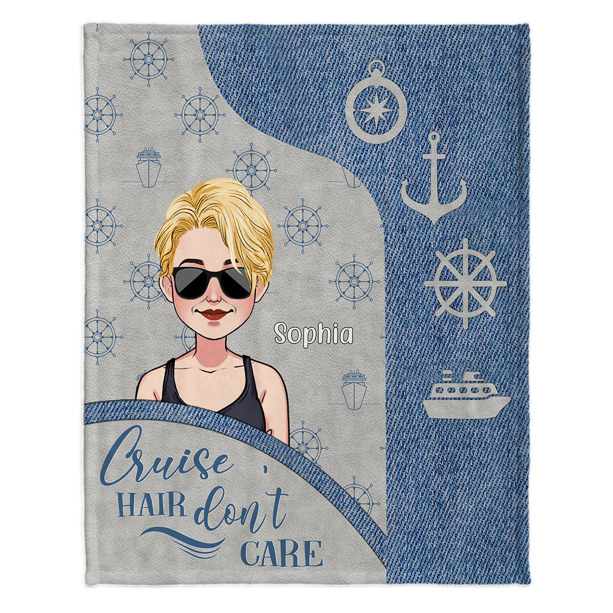 Cruise Hair Don't Care - Personalized Cruising Blanket