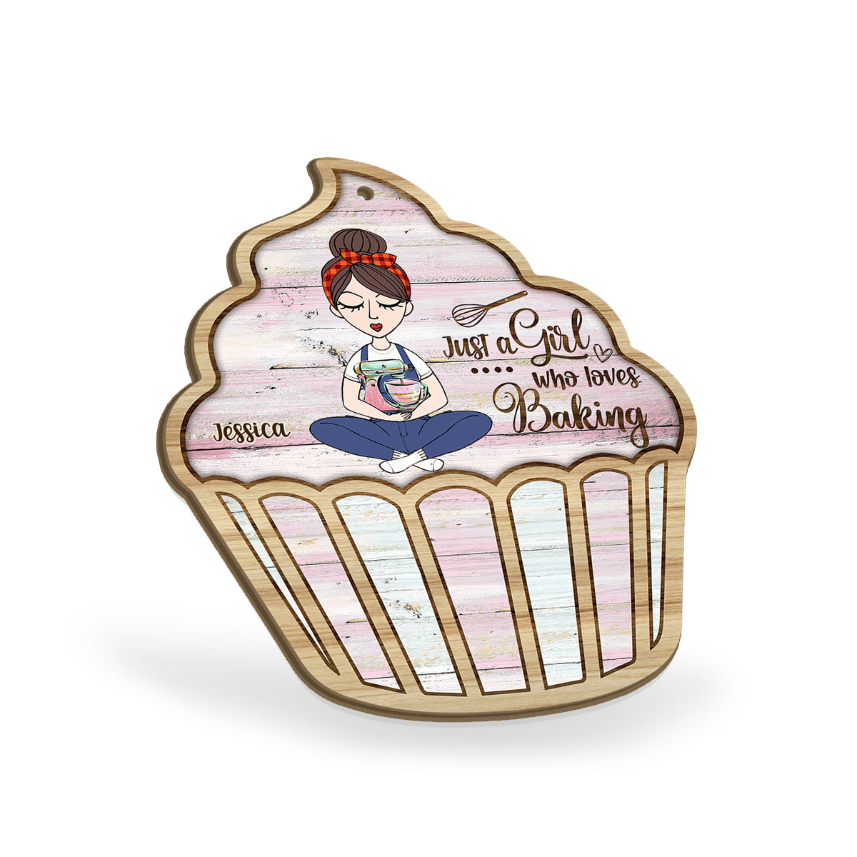 Just A Girl Who Loves Baking - Personalized Baking Suncatcher