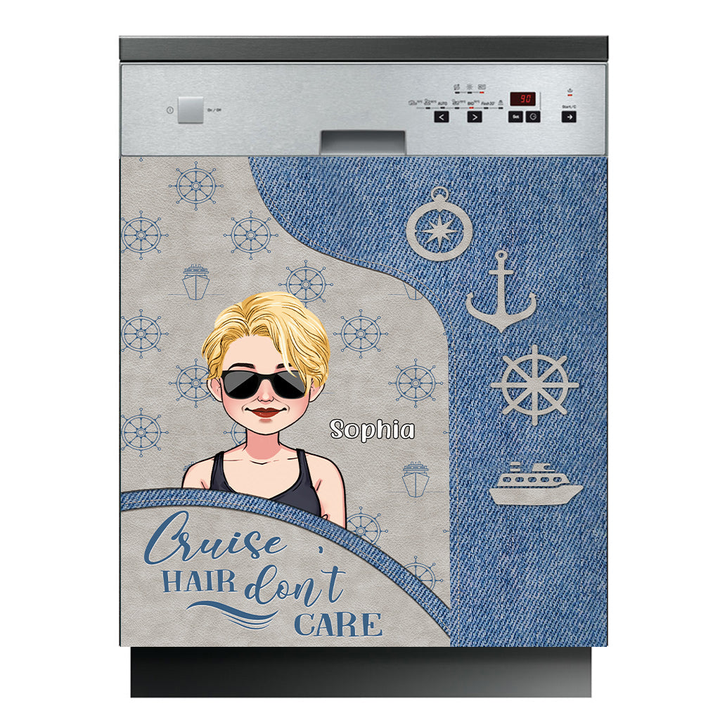 Cruise Hair Don't Care - Personalized Cruising Dishwasher Cover