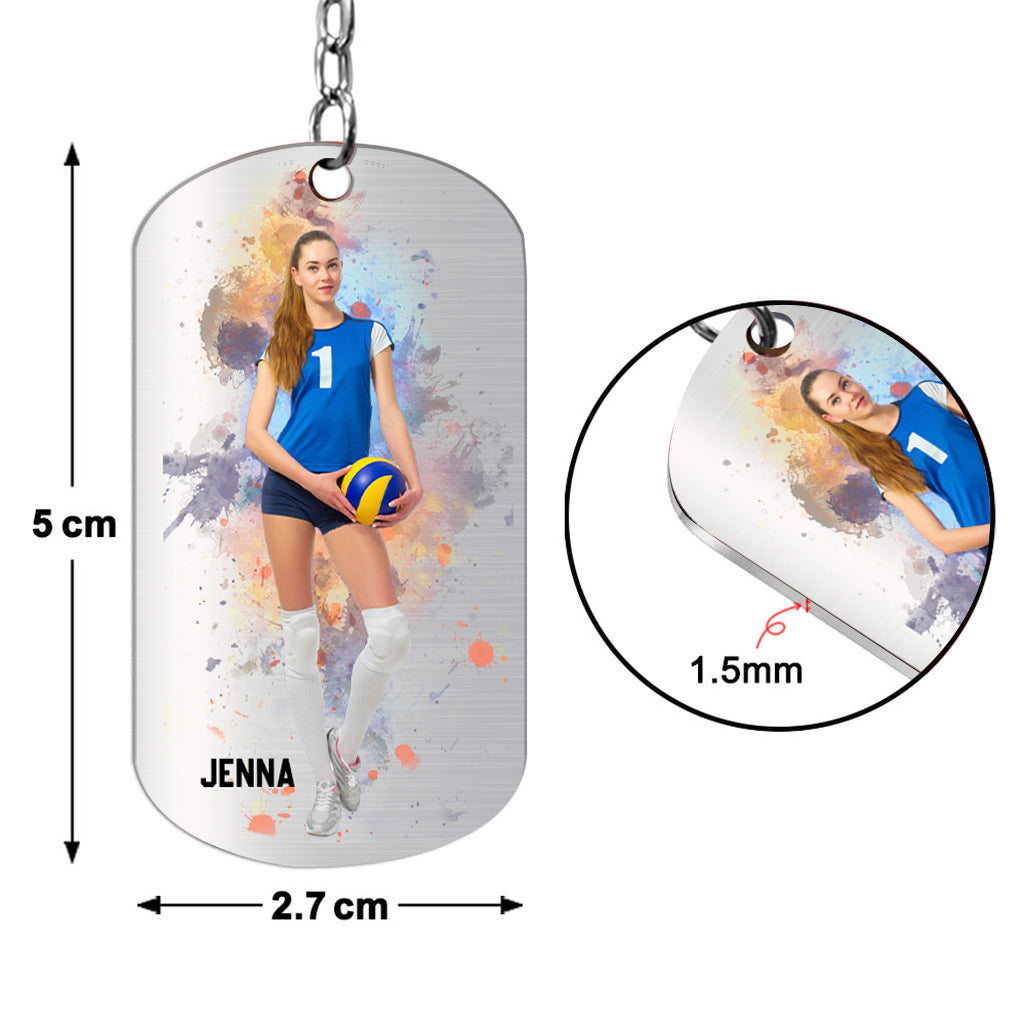 Disover Just A Girl With Goals - Personalized Volleyball Stainless Steel Keychain