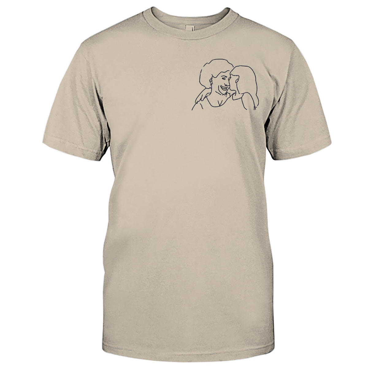 Custom Line Art - Personalized Grandma Embroidered T-shirt