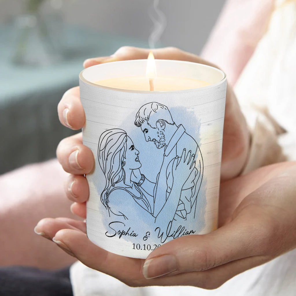 Best Thing On the Internet - Personalized Husband And Wife Candle With Wooden Lid