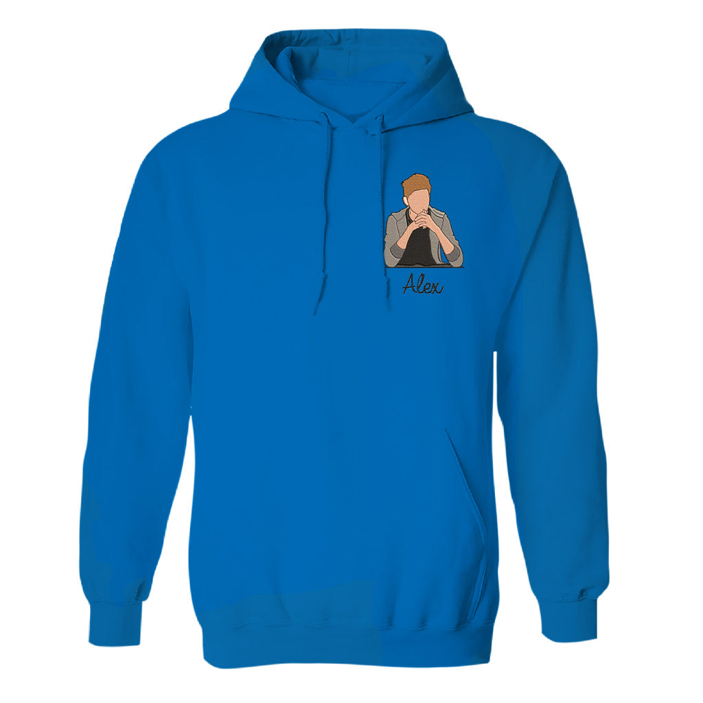 Custom 2D Photo - Personalized grandson Embroidered Hoodie