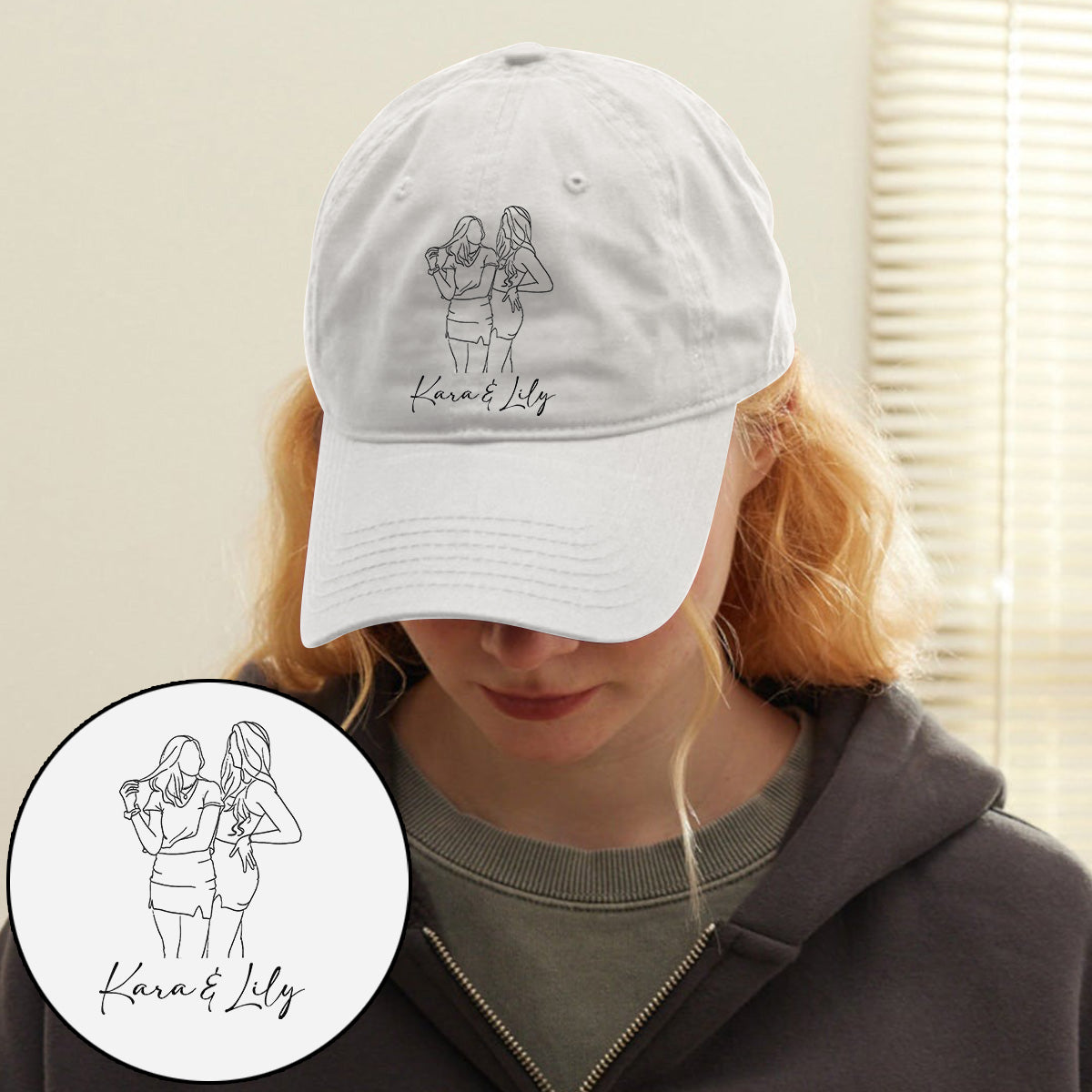 Custom Photo - Personalized granddaughter Embroidered Classic Cap