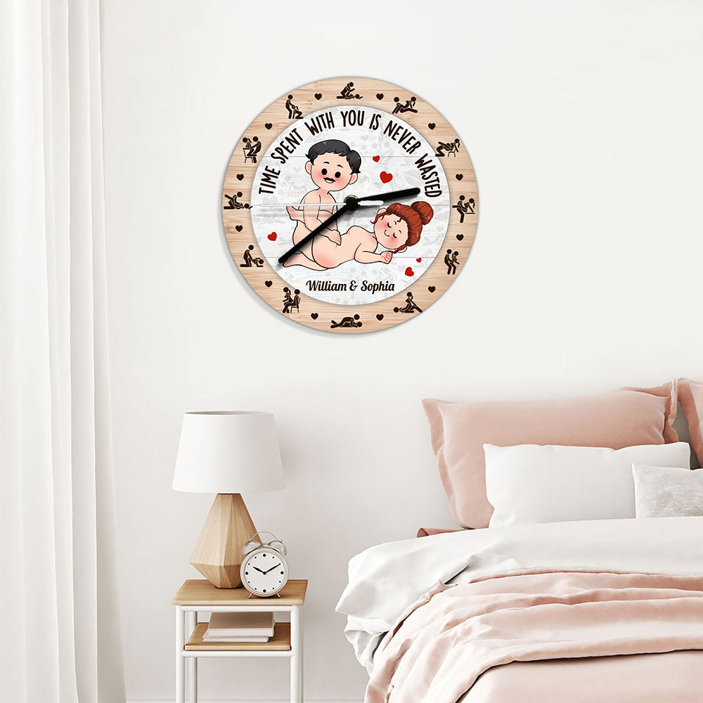 Time Spent With You - Personalized Couple Wall Clock